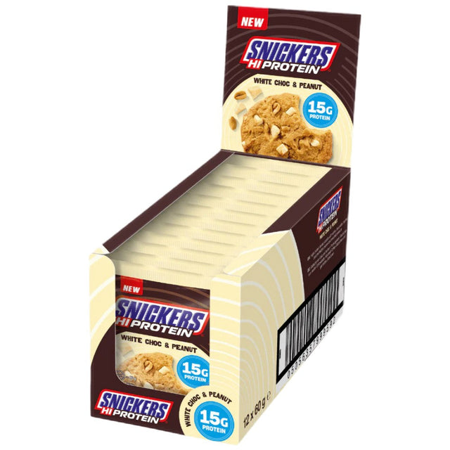 Snickers High Protein Cookie - White Chocolate & Peanut - 12 x 60 грама  Snickers and Mars - Nutra Best Bulgaria
