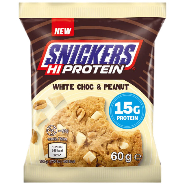 Snickers High Protein Cookie - White Chocolate & Peanut - 60 грама  Snickers and Mars - Nutra Best Bulgaria