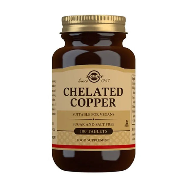 Solgar Chelated Copper 100 Tablets  Solgar - Nutra Best Bulgaria