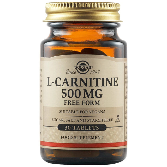 Solgar L-Carnitine 500 mg - 30 Таблетки  Solgar - Nutra Best Bulgaria