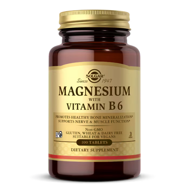 Solgar Magnesium + Vitamin B6 - 100 Таблетки  Solgar - Nutra Best Bulgaria