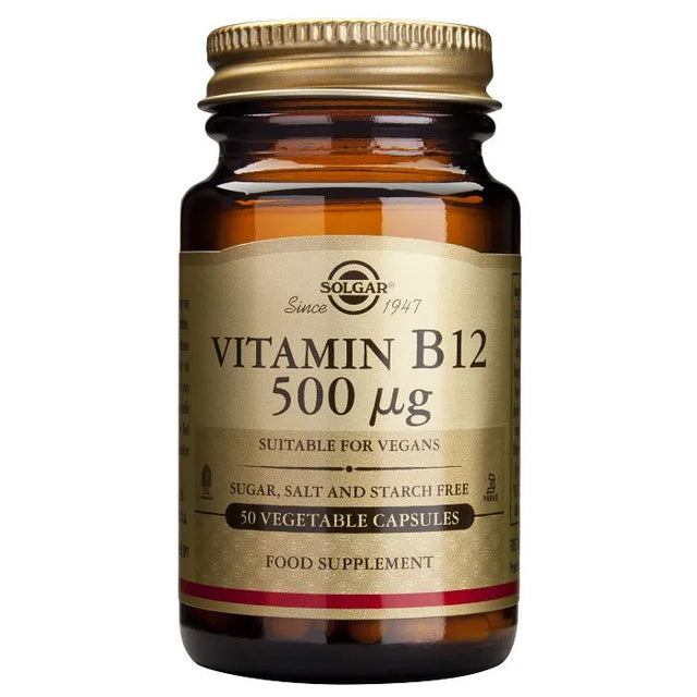 Solgar Vitamin B12 500cmg Cyanocobalamin 50 Capsules  Solgar - Nutra Best Bulgaria