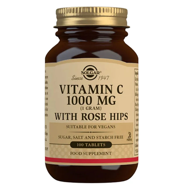 Solgar Vitamin C 1g 100 Tablets with Rose Hip  Solgar - Nutra Best Bulgaria