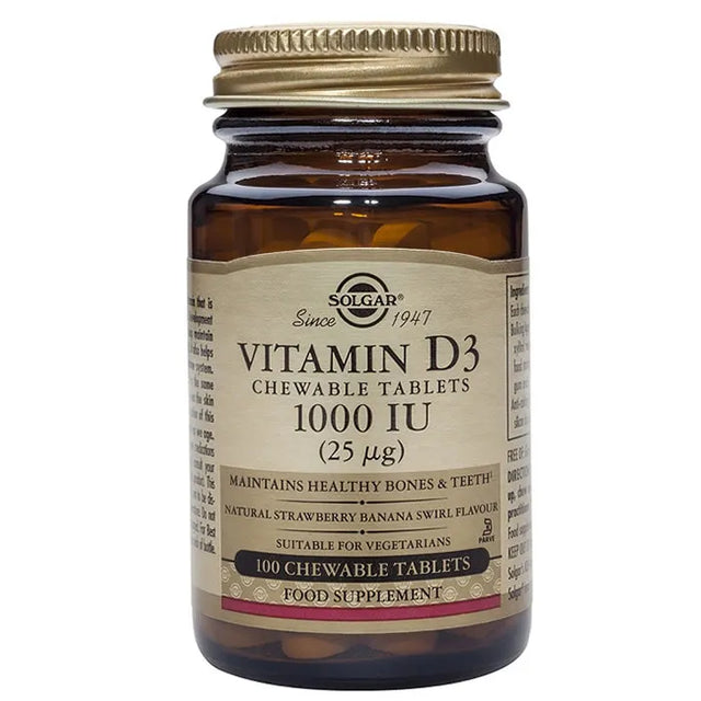 Solgar Vitamin D3 1000 IU 25cmg Cholecalciferol 100 Tablets  SOLGAR - Nutra Best Bulgaria