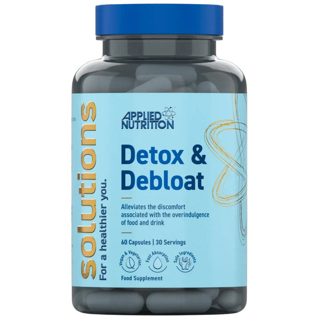 Solutions Detox & Debloat | with Activated Charcoal & Milk Thistle - 60 капсули  Applied Nutrition - Nutra Best Bulgaria