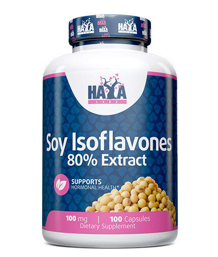 Soy Isoflavones 80% Extract NON-GMO  100mg / 100 Caps.  Haya Labs - Nutra Best Bulgaria