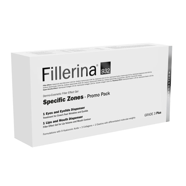 Set Labo: Fillerina 932 Specific Zones Grade 3 Plus, Hyaluronic Acid, Volumizing, Local Treatment Cream, For Lips, 7 ml + Fillerina 932 Specific Zones Grade 3 Plus, Anti-Wrinkle, Day & Night, Local Treatment Cream, For Eyes & Eyelids, 15 ml  Labo - Nutra Best Bulgaria