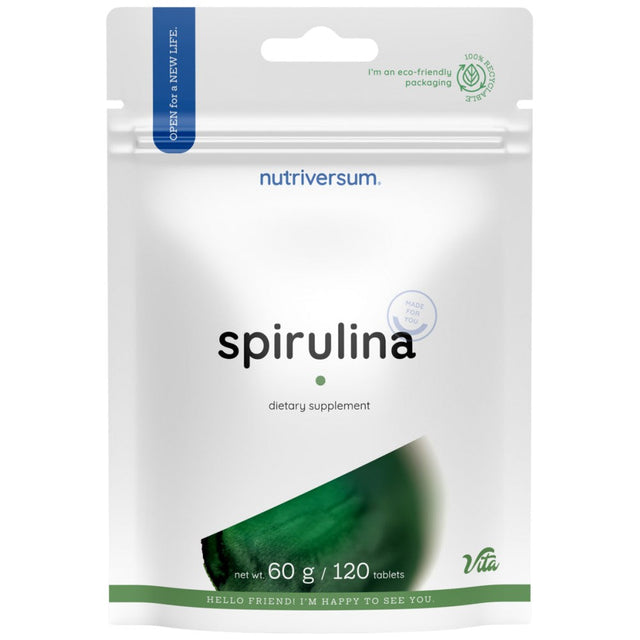 Spirulina 1940 mg - 120 Таблетки  Nutriversum - Nutra Best Bulgaria