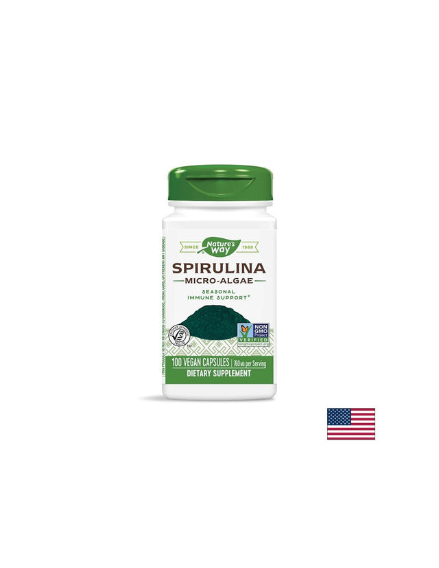Spirulina 380 mg - 100 капсули  Nature’s Way - Nutra Best Bulgaria
