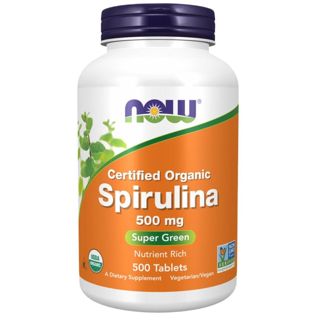 Spirulina 500 mg - 500 Таблетки  NOW Foods - Nutra Best Bulgaria