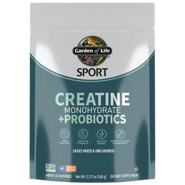 Sport Creatine Monohydrate + Probiotics - 348 грама  Garden Of Life - Nutra Best Bulgaria