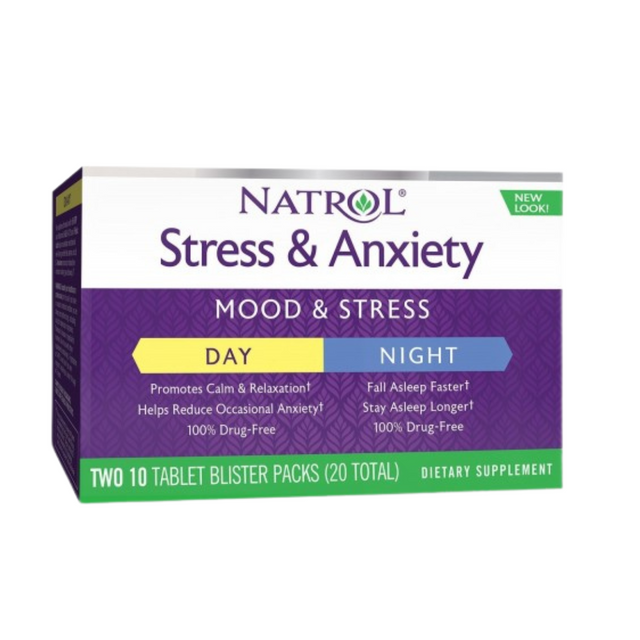 Stress & Anxiety 10+10 Tabs.  Natrol - Nutra Best Bulgaria