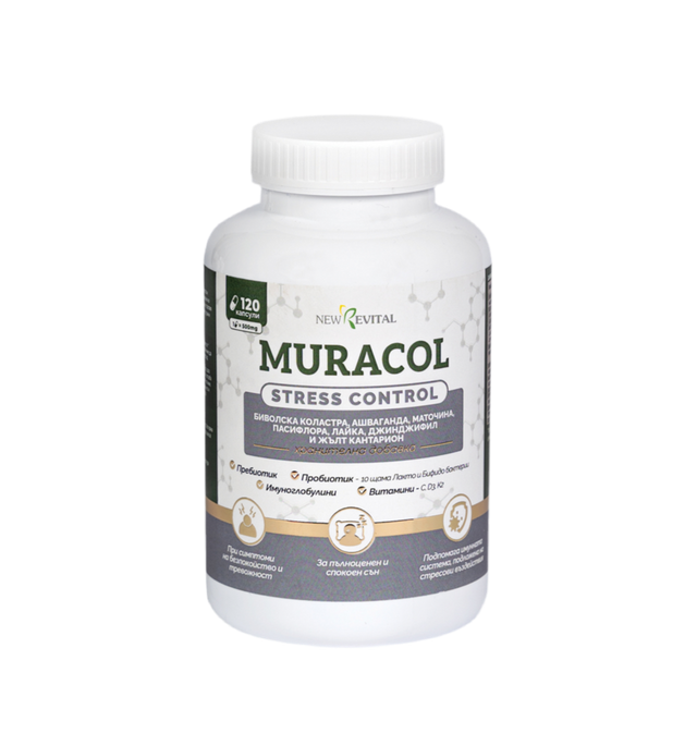 Stress Control 120 капсули (Ашваганда, Пасифлора, Коластра)  Муракол - Nutra Best Bulgaria