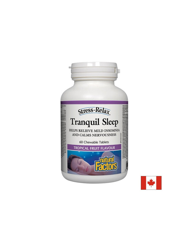 Stress-Relax® Tranquil Sleep х 60 дъвчащи таблетки (при безсъние и стрес) Natural Factors  Natural Factors - Nutra Best Bulgaria