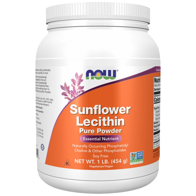 Sunflower Lecithin Pure Powder - 454 грама  NOW Foods - Nutra Best Bulgaria