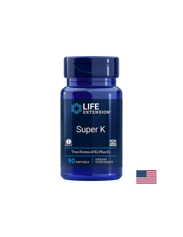 Super K/ За здрави кости и сърце х 90 софтгел капсули  Life Extension - Nutra Best Bulgaria