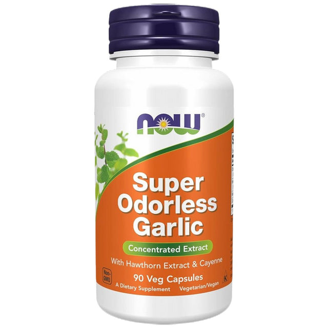 Super Odorless Garlic Concentrated Extract - 90 капсули  NOW Foods - Nutra Best Bulgaria