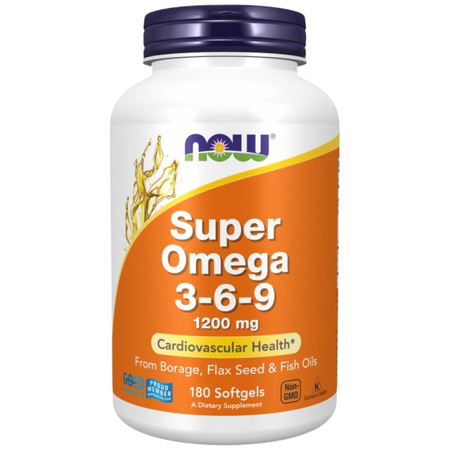 Super Omega 3-6-9 1200 mg - 180 Гел капсули  NOW Foods - Nutra Best Bulgaria