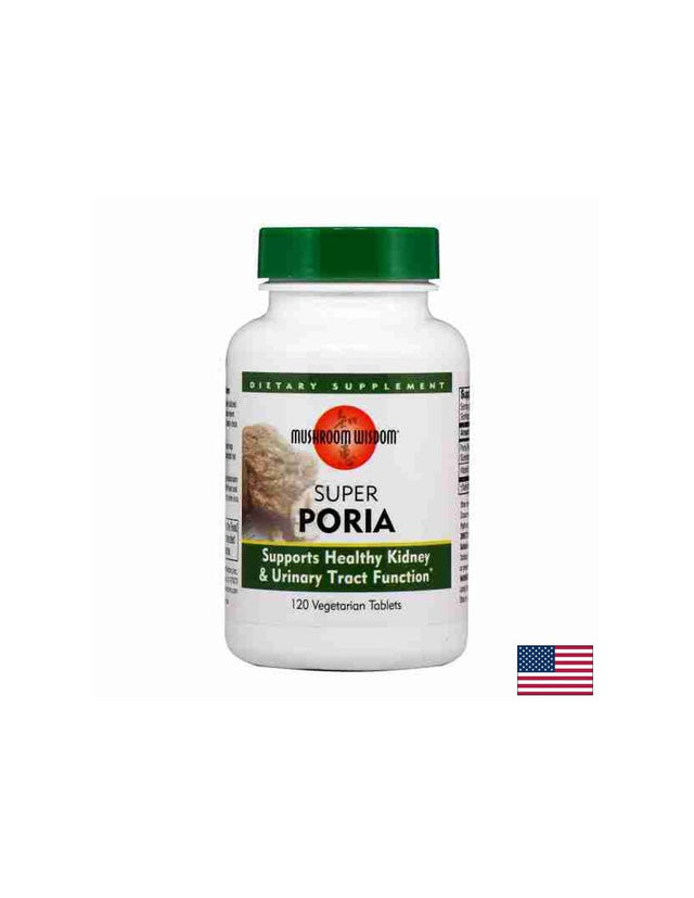 Бъбреци и уринарен тракт - Пория-медицинска гъба - Super Poria 125 mg, 120 таблетки Mushroom Wisdom  Mushroom Wisdom - Nutra Best Bulgaria