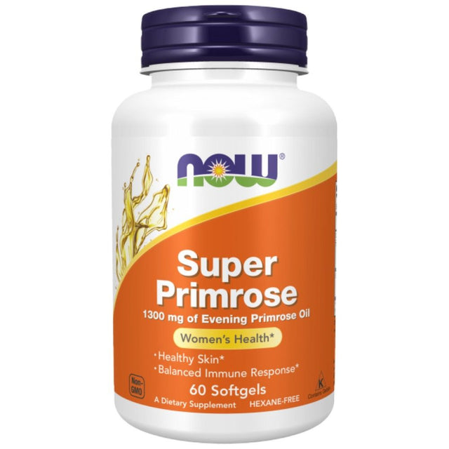 Super Primrose Oil 1300 mg - 60 Гел капсули  NOW Foods - Nutra Best Bulgaria