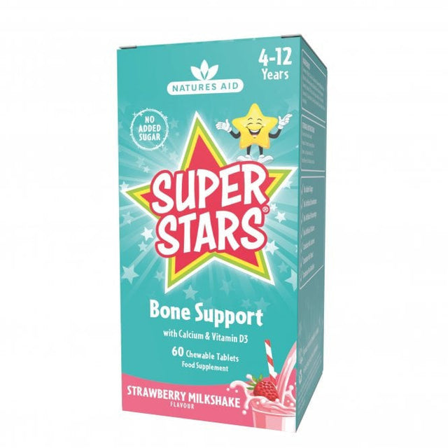 Super Stars Kids Bone Support / 60 Chewable tablets NaturesAid  Natures Aid - Nutra Best Bulgaria