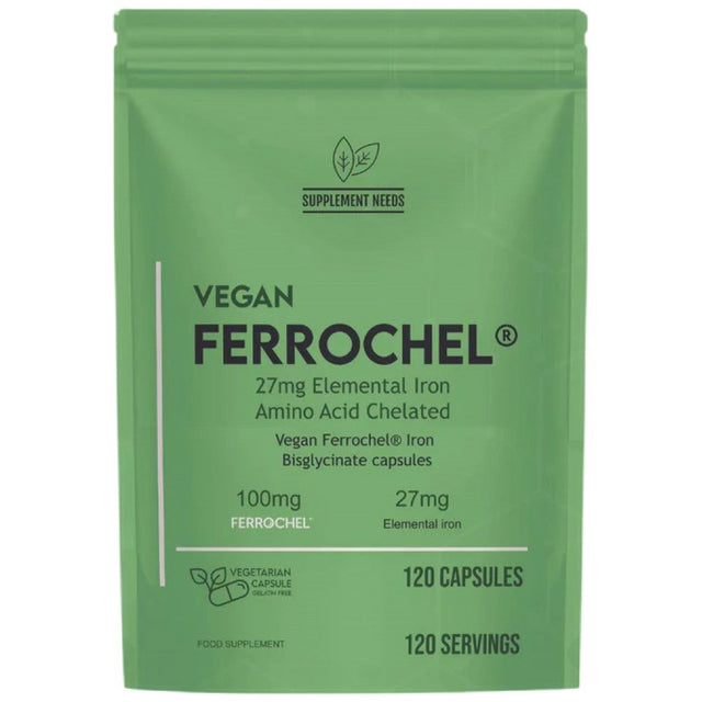 Vegan Ferrochel | Chelated Iron 27 mg - 120 капсули - Nutra Best Bulgaria