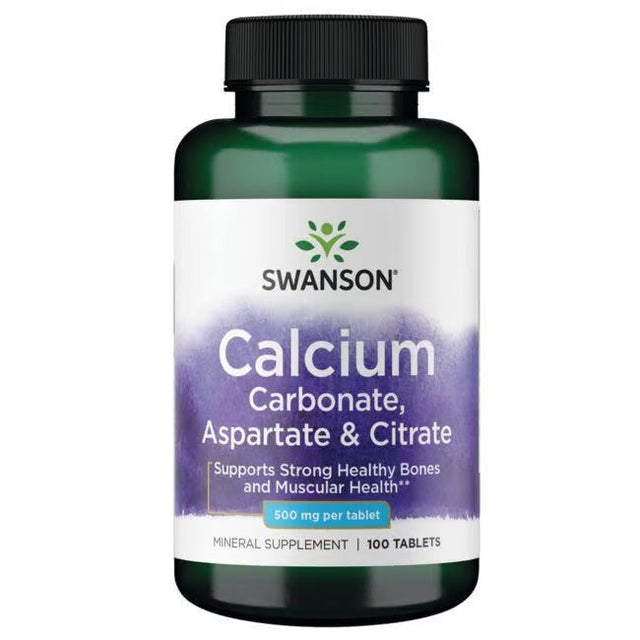 Swanson Calcium Carbonate Aspartate and Citrate Tablets 500 Mg Each 100 Count Supports Bone Health  Swanson - Nutra Best Bulgaria