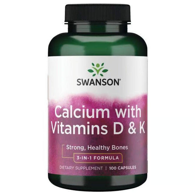 Swanson Calcium With Vitamins D And K 3 In 1 Formula Dietary Supplement 100 Capsules  Swanson - Nutra Best Bulgaria