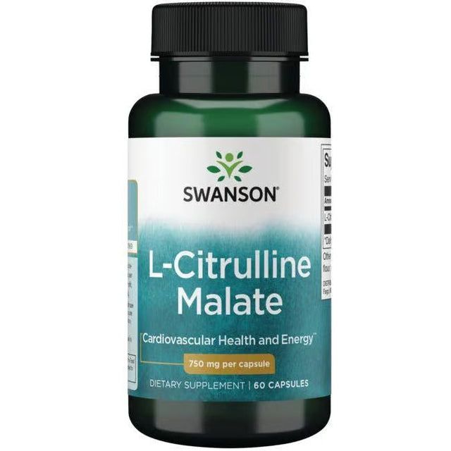 Swanson L-Citrulline Malate 750 mg Per Capsule Dietary Supplement 60 Capsules Supports Cardiovascular Health and Energy  Swanson - Nutra Best Bulgaria