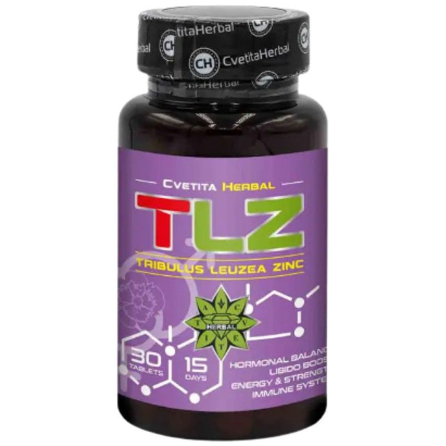 TLZ | Tribulus Leuzea Zinc - 30 Таблетки  Cvetita Herbal - Nutra Best Bulgaria