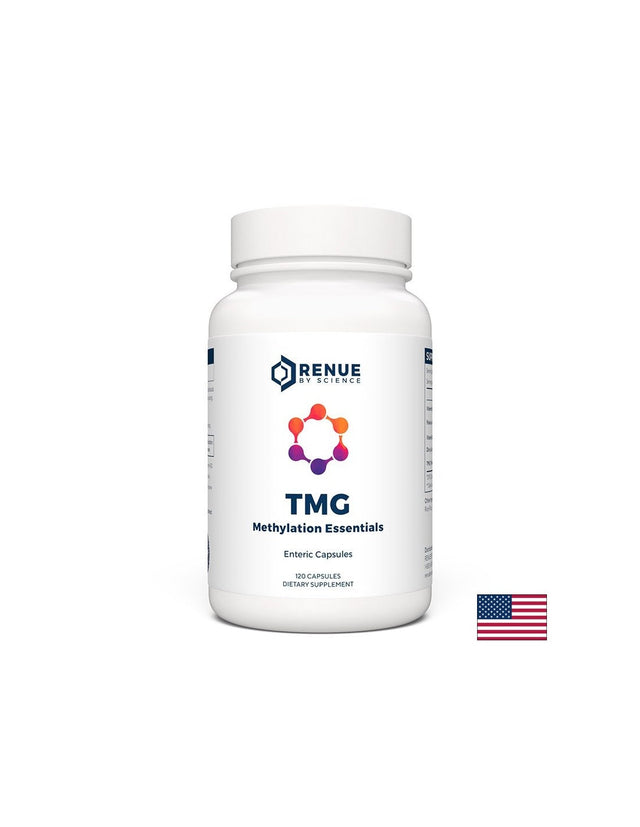 Антиейджинг, ДНК защита - TMG - триметил глицин, цинк, витамини В6 & В12, Фолиева киселина, 120 капсули за 4 месеца прием  Renue by science - Nutra Best Bulgaria