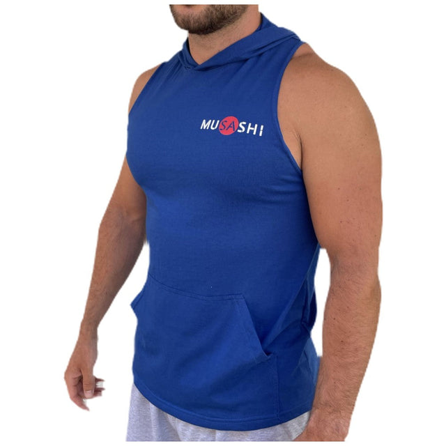 Потник с качулка - Син / Tank Top with Hoodie - Blue  Musashi - Nutra Best Bulgaria