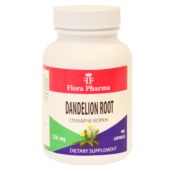 Глухарче корен /Taraxacum/ 1050 mg /100 капсули, 33 дози/ FLORA PHARMA  Флора Фарма - Nutra Best Bulgaria