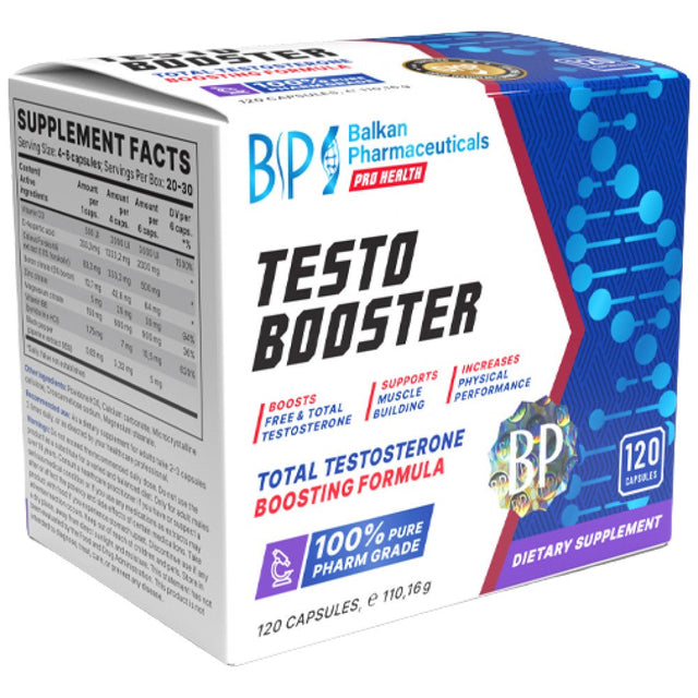 Testo Booster - 120 капсули  Balkan Pharmaceuticals - Nutra Best Bulgaria