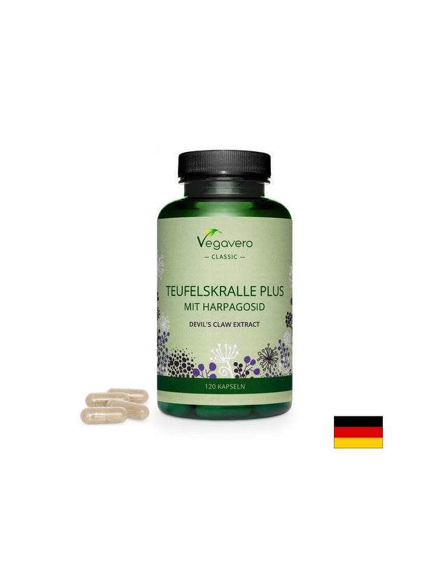 Teufelskralle Plus Mit Harpagosid/ Билкова формула с дяволски нокът, бяла върба и джинджифил, 120 капсули, 100% Vegan Vegavero  Vegavero - Nutra Best Bulgaria