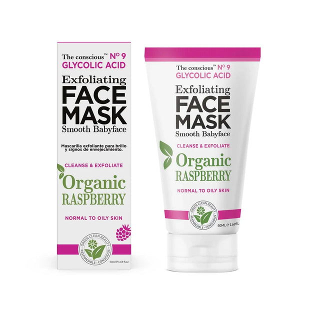The conscious™ Glycolic Acid Exfoliating Face Mask – Organic Raspberry - 50 мл  Biovène Barcelona - Nutra Best Bulgaria