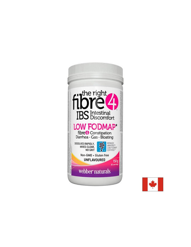 Диетични разтворими фибри - The right Fibre 4 IBS Intestinal Discomfort, 150 g прах  Webber Naturals - Nutra Best Bulgaria