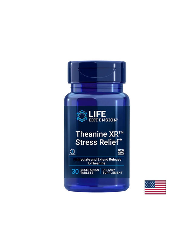 Стрес и тревожност - Theanine XR™ Stress Relief, 30 таблетки  Life Extension - Nutra Best Bulgaria
