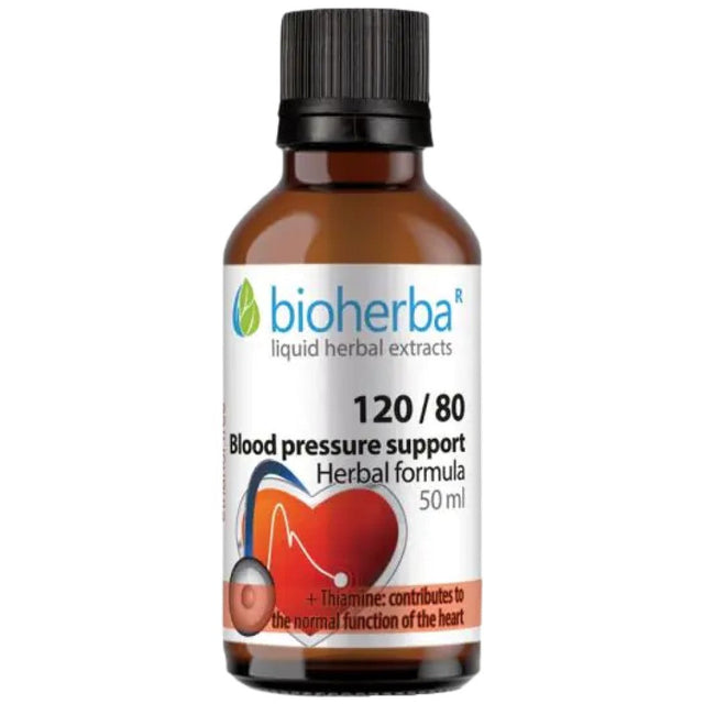 Tincture For Normal Blood Pressure 80/120 - 50 мл  Bioherba - Nutra Best Bulgaria