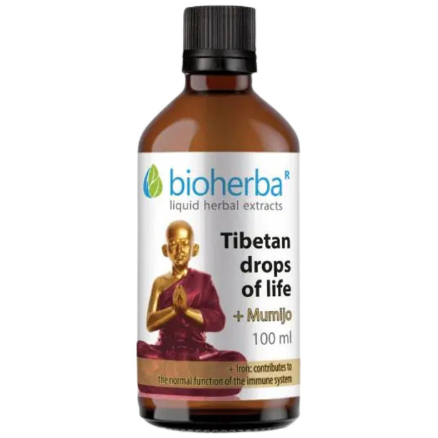 Tincture Tibetan life drops with Propolis & Mumio - 100 мл  Bioherba - Nutra Best Bulgaria