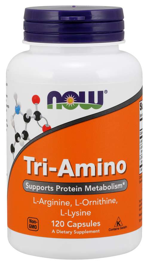Tri-Amino (Arginine/Ornitine/Lysine) - 60 Капсули  NOW Foods - Nutra Best Bulgaria