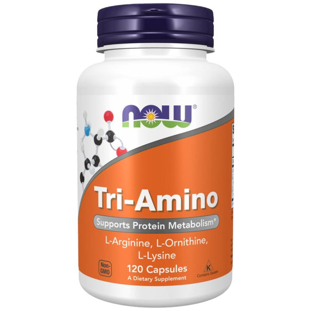 Tri-Amino / L-Arginine L-Ornithine L-Lysine - 120 капсули  NOW Foods - Nutra Best Bulgaria