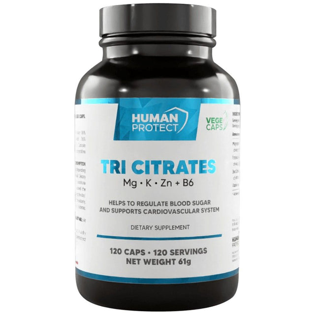 Tri Citrate | Magnesium + Potassium + Zinc - 120 капсули  Human Protect - Nutra Best Bulgaria