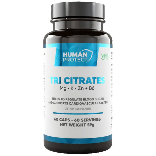 Tri Citrate | Magnesium + Potassium + Zinc - 60 капсули  Human Protect - Nutra Best Bulgaria