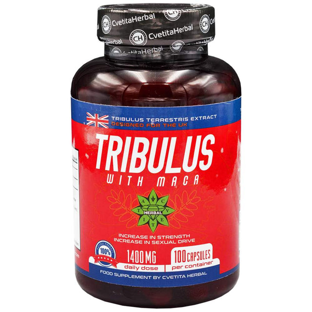 Tribulus With Maca 1400 mg - 100 капсули  Cvetita Herbal - Nutra Best Bulgaria