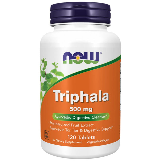 Triphala 500 mg - 120 Таблетки  NOW Foods - Nutra Best Bulgaria