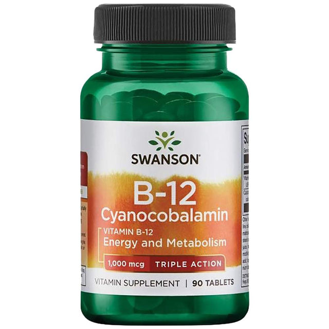 Triple Action B-12 1000 mcg - 90 Таблетки  Swanson - Nutra Best Bulgaria