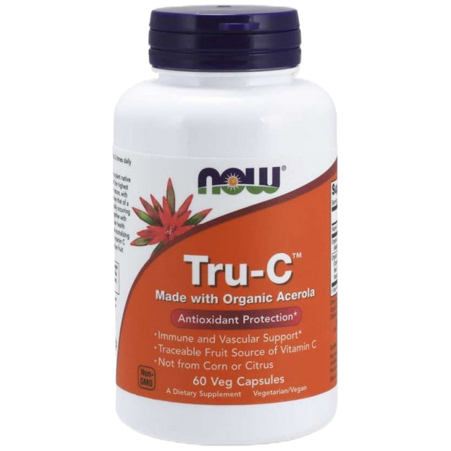 Tru-C | 100 mg Vitamin C from Acerola - 60 капсули  NOW Foods - Nutra Best Bulgaria