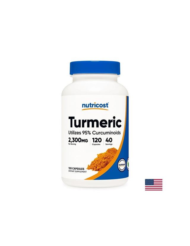 Кости и стави - Turmeric Куркума 766 mg + Черен пипер 5 mg, 120 капсули  Nutricost - Nutra Best Bulgaria