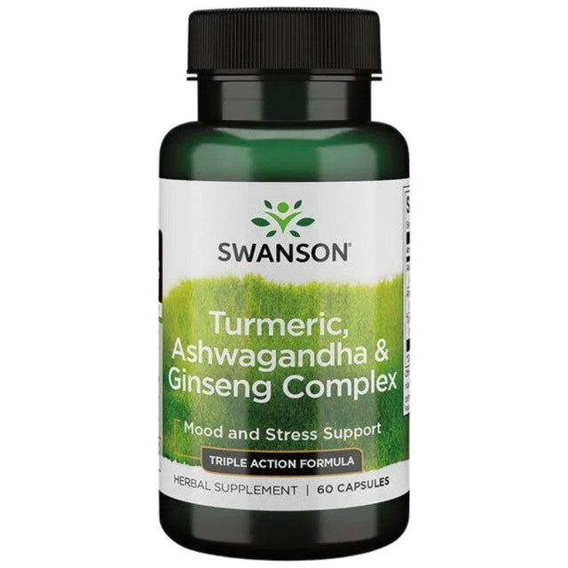 Turmeric, Ashwagandha and Ginseng Complex 60 капсули  Swanson - Nutra Best Bulgaria
